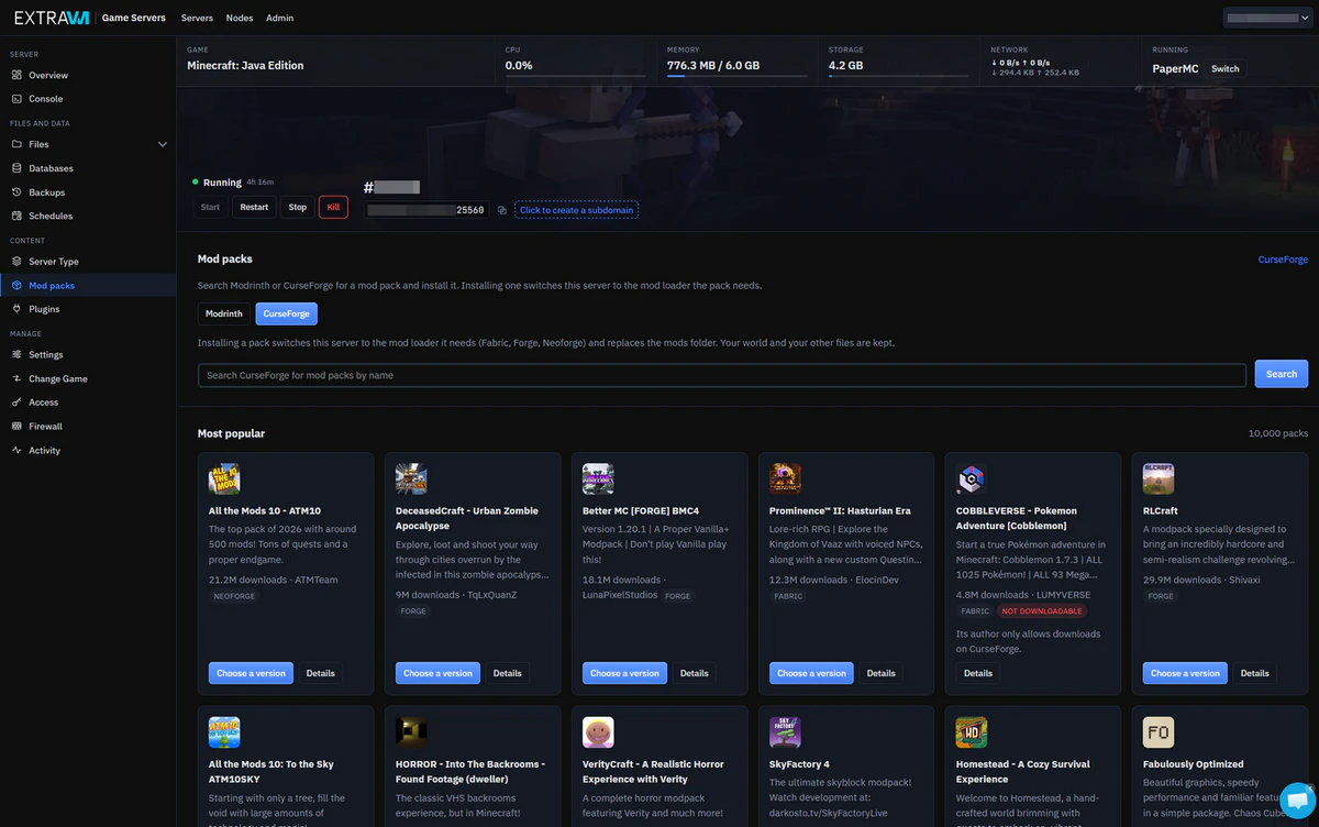 Screenshot of mod pack installer