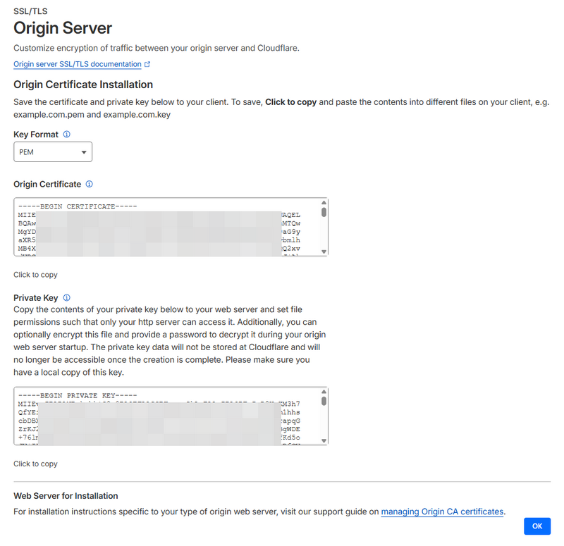Cloudflare origin certificate example