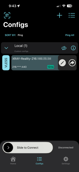 iOS V2BOX config example
